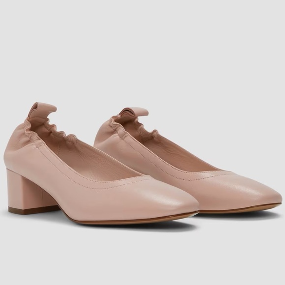 Everlane Shoes - Everlane The Day Heel Blush Pink Leather Block Heel Size 8.5 Sustainable NWOB